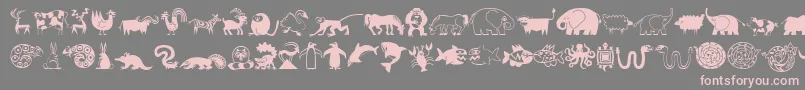 MiniPicsLilCritters-Schriftart – Rosa Schriften auf grauem Hintergrund