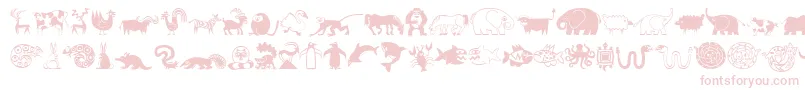 フォントMiniPicsLilCritters – 白い背景にピンクのフォント