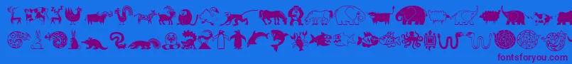 Weitere Informationen zur MiniPicsLilCritters-Schriftart MiniPicsLilCritters-Schriftart – Violette Schriften auf blauem Hintergrund