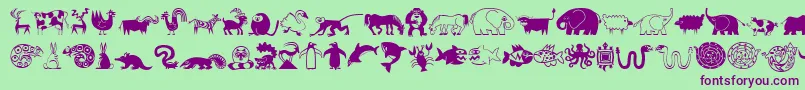 fuente MiniPicsLilCritters – Fuentes Moradas Sobre Fondo Verde