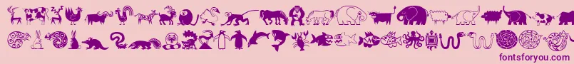 MiniPicsLilCritters Font – Purple Fonts on Pink Background