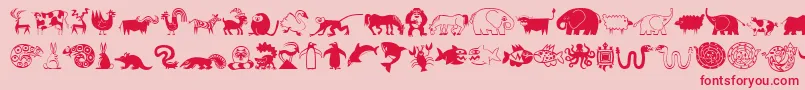 Шрифт MiniPicsLilCritters – красные шрифты на розовом фоне