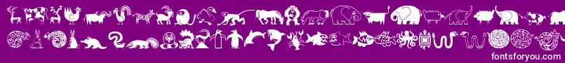 MiniPicsLilCritters Font – White Fonts on Purple Background