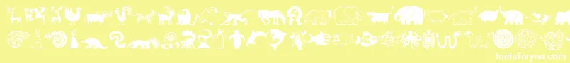 MiniPicsLilCritters Font – White Fonts on Yellow Background