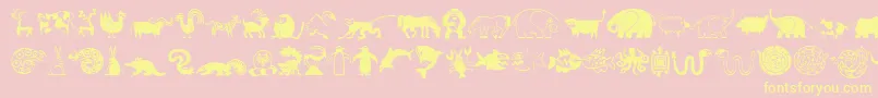 MiniPicsLilCritters Font – Yellow Fonts on Pink Background