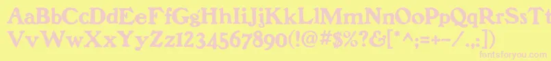 Benjamin Font – Pink Fonts on Yellow Background