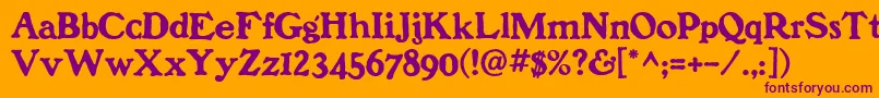 Benjamin Font – Purple Fonts on Orange Background