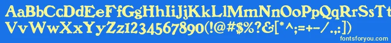 Benjamin Font – Yellow Fonts on Blue Background