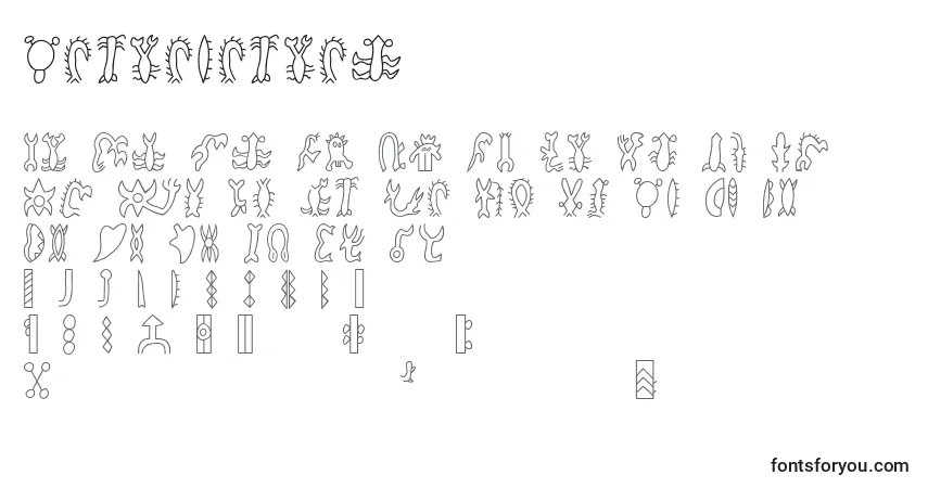Czcionka Rongorongoc – alfabet, cyfry, specjalne znaki