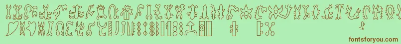 Rongorongoc Font – Brown Fonts on Green Background