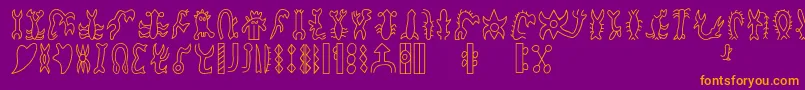 Rongorongoc Font – Orange Fonts on Purple Background