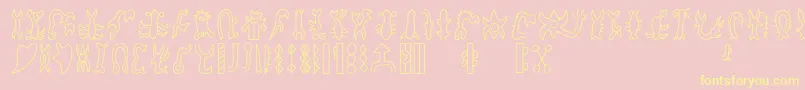 Rongorongoc Font – Yellow Fonts on Pink Background