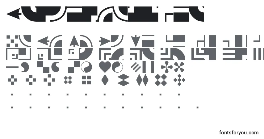 Schriftart BorderbatsGeo – Alphabet, Zahlen, spezielle Symbole