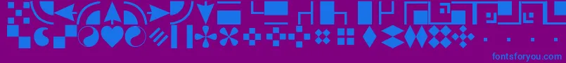 フォントBorderbatsGeo – 紫色の背景に青い文字