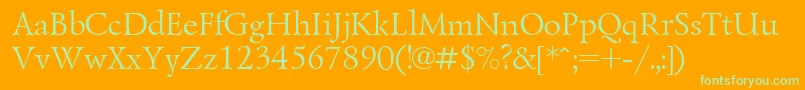 Шрифт LazurskiCyrillic – зелёные шрифты на оранжевом фоне