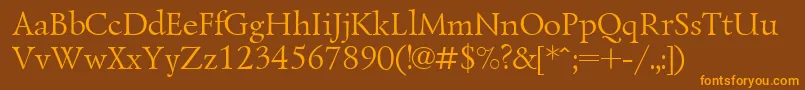 LazurskiCyrillic Font – Orange Fonts on Brown Background