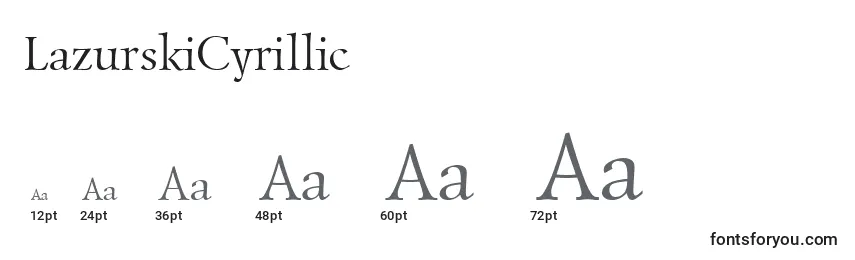 Размеры шрифта LazurskiCyrillic