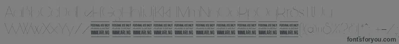 BunyaThinPersonal Font – Black Fonts on Gray Background