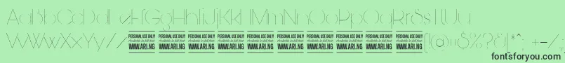 BunyaThinPersonal Font – Black Fonts on Green Background