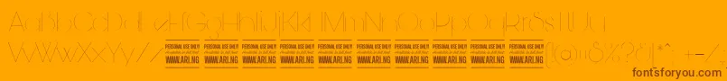 BunyaThinPersonal Font – Brown Fonts on Orange Background