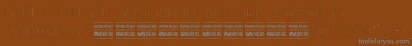 BunyaThinPersonal Font – Gray Fonts on Brown Background