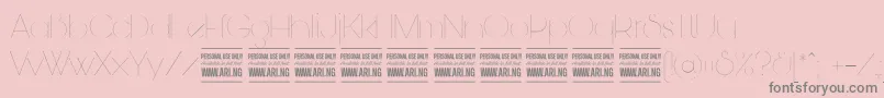 BunyaThinPersonal-Schriftart – Graue Schriften auf rosa Hintergrund