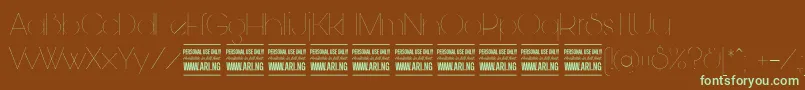 BunyaThinPersonal Font – Green Fonts on Brown Background