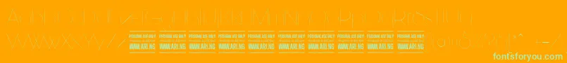 BunyaThinPersonal Font – Green Fonts on Orange Background