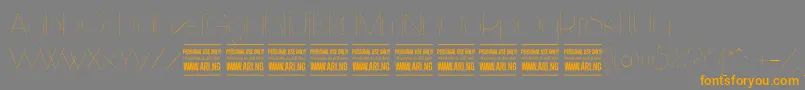 BunyaThinPersonal Font – Orange Fonts on Gray Background