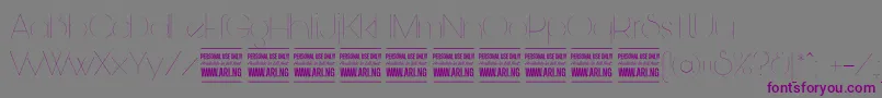 BunyaThinPersonal Font – Purple Fonts on Gray Background
