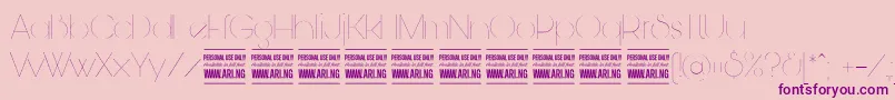 BunyaThinPersonal Font – Purple Fonts on Pink Background