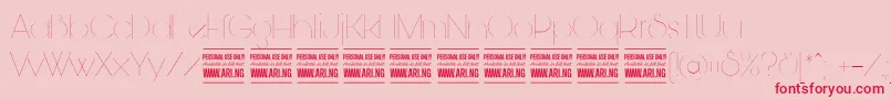 BunyaThinPersonal-Schriftart – Rote Schriften auf rosa Hintergrund