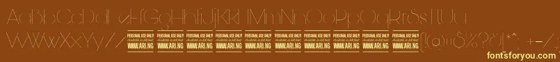 BunyaThinPersonal Font – Yellow Fonts on Brown Background