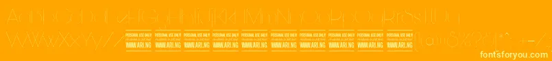 Lisätietoja BunyaThinPersonal-fontista BunyaThinPersonal-fontti – keltaiset fontit oranssilla taustalla