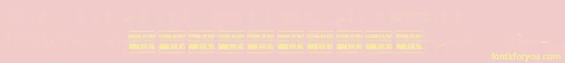 BunyaThinPersonal-Schriftart – Gelbe Schriften auf rosa Hintergrund