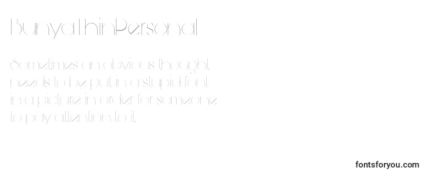 Schriftart BunyaThinPersonal