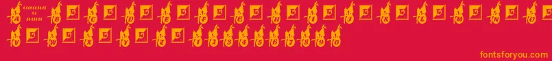 フォントEastergirl – 赤い背景にオレンジの文字