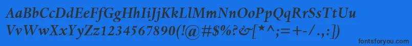 DanteMtBoldItalic Font – Black Fonts on Blue Background