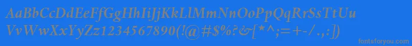 フォントDanteMtBoldItalic – 青い背景に灰色の文字