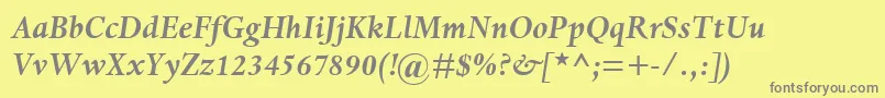 fuente DanteMtBoldItalic – Fuentes Grises Sobre Fondo Amarillo