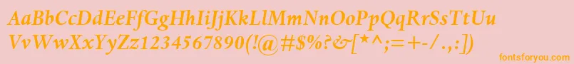 DanteMtBoldItalic Font – Orange Fonts on Pink Background