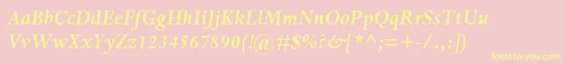 DanteMtBoldItalic Font – Yellow Fonts on Pink Background