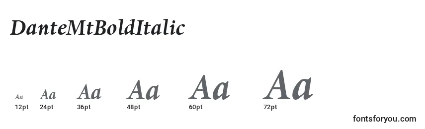 DanteMtBoldItalic Font Sizes