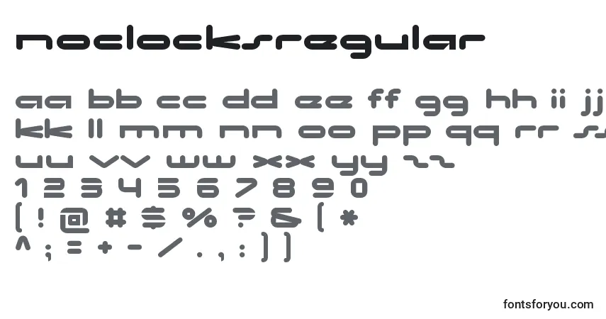 NoclocksRegular Font – alphabet, numbers, special characters