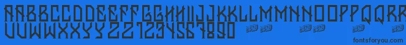 BantenUnfamous Font – Black Fonts on Blue Background
