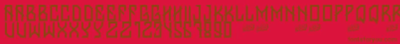 Saiba mais sobre a fonte BantenUnfamous Fonte BantenUnfamous – fontes marrons em um fundo vermelho