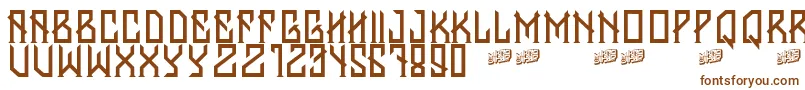 BantenUnfamous-fontti – ruskeat fontit valkoisella taustalla