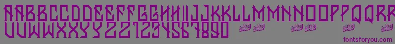 BantenUnfamous-Schriftart – Violette Schriften auf grauem Hintergrund