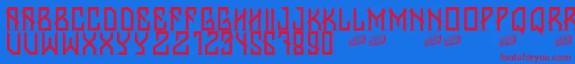 Шрифт BantenUnfamous – красные шрифты на синем фоне