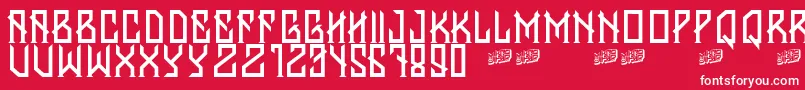 BantenUnfamous Font – White Fonts on Red Background
